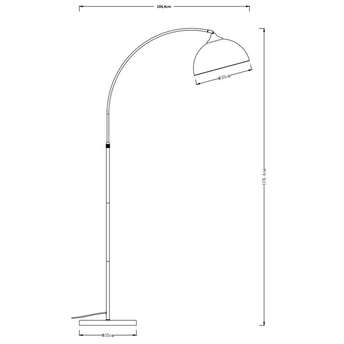 DKD Home Decor Lámpara de Pie de Metal Beige y Dorado 104x35x178 cm
