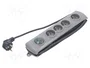 Qoltec Regleta de protección con 4 tomas, 1.5m, gris