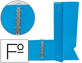 Liderpapel Carpeta 4 Anillas 40 mm Redondas Plástico Folio Color Celeste