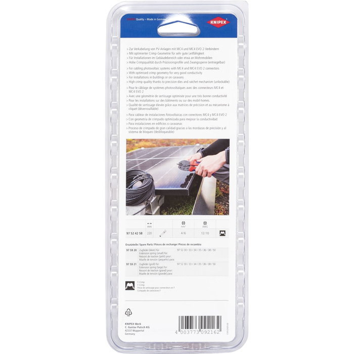 Knipex PreciForce Pinza de Crimpado para MC4 / EVO2 Knipex PreciForce Pinza de Crimpado para MC4 / EVO2