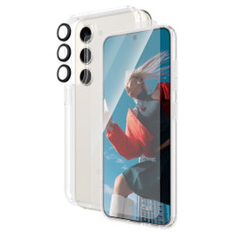 PanzerGlass Protector de Pantalla 3 en 1 Samsung Galaxy S24 Ultra Wide Fit con EasyAligner, Kit Completo de Aplicación