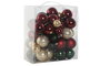 DKD Home Decor Set de 50 Bolas de Decoración Rojo y Verde