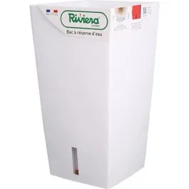 RIVIERA Maceta Eva Nueva Cuadrada de Plástico - 28 x 28 x H 52 cm - 31 L - Blanco