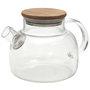 Home Deco Factory Tetera Vidrio Y Acacia 900 Ml Colección Cocooning Con Filtro