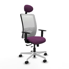 PIQUERAS Y CRESPO Silla de oficina Zulema con mecanismo Sincro/Traslack Morado y Blanco