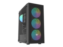 Fury Shobo SH8F ARGB Torre Midi Negra con Ventana Lateral y 4 Ventiladores ARGB de 120mm