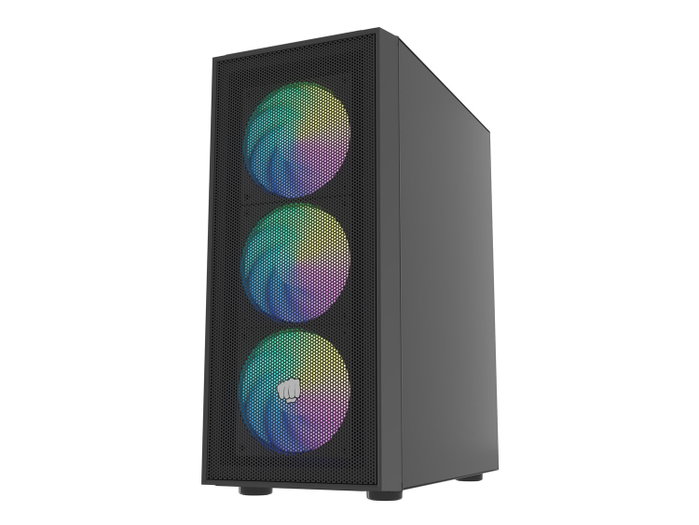 Fury Shobo SH8F ARGB Torre Midi Negra con Ventana Lateral y 4 Ventiladores ARGB de 120mm