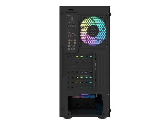 Fury Shobo SH8F ARGB Torre Midi Negra con Ventana Lateral y 4 Ventiladores ARGB de 120mm