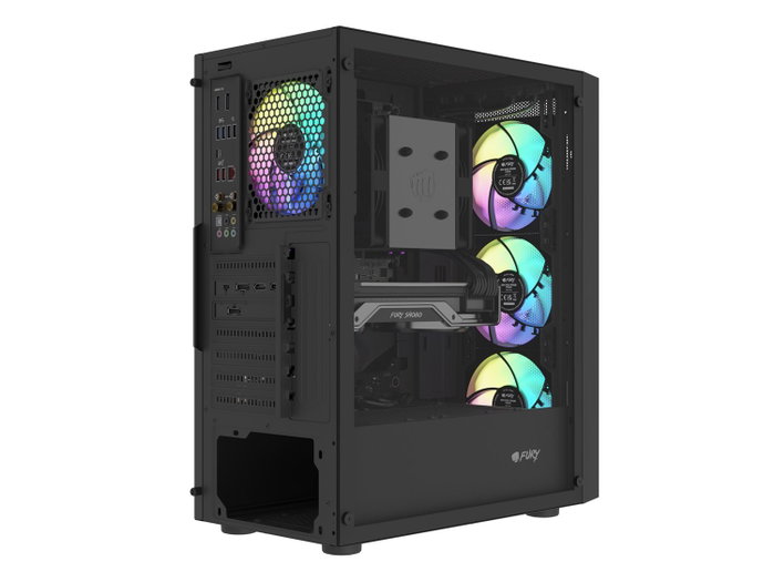 Fury Shobo SH8F ARGB Torre Midi Negra con Ventana Lateral y 4 Ventiladores ARGB de 120mm