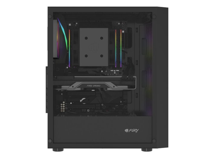 Fury Shobo SH8F ARGB Torre Midi Negra con Ventana Lateral y 4 Ventiladores ARGB de 120mm