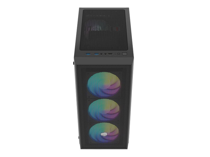 Fury Shobo SH8F ARGB Torre Midi Negra con Ventana Lateral y 4 Ventiladores ARGB de 120mm