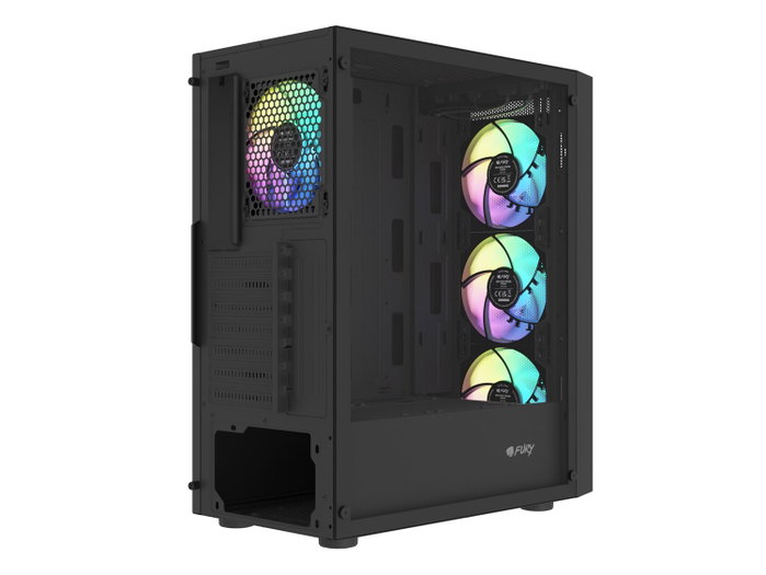 Fury Shobo SH8F ARGB Torre Midi Negra con Ventana Lateral y 4 Ventiladores ARGB de 120mm