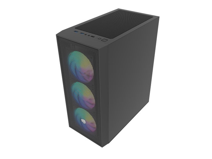 Fury Shobo SH8F ARGB Torre Midi Negra con Ventana Lateral y 4 Ventiladores ARGB de 120mm