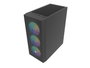 Fury Shobo SH8F ARGB Torre Midi Negra con Ventana Lateral y 4 Ventiladores ARGB de 120mm