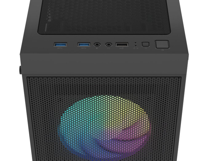 Fury Shobo SH8F ARGB Torre Midi Negra con Ventana Lateral y 4 Ventiladores ARGB de 120mm