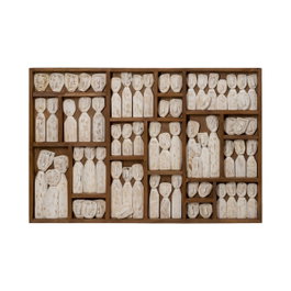 Ixia Mural de Pared Figuras Marrón Madera 120 x 80 x 6 cm