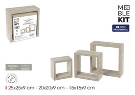 Moblekit Set de 3 Estantes Flotantes SVEN Oak