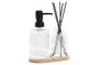 DKD Home Decor Set de Baño de 3 Piezas de Cristal y Bambú
