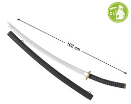 Espada Ninja 103 cm con funda negra para disfraz oriental - Juguete temático asiático