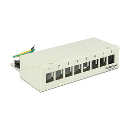 DeLOCK Keystone Desktop Patchpanel 8 Port gris 43336