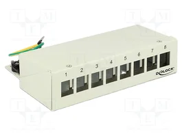 DeLOCK Keystone Desktop Patchpanel 8 Port gris 43336