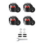 Oplite 101268 Ruedas giratorias con bloqueo para cockpit R8, Negro y Rojo
