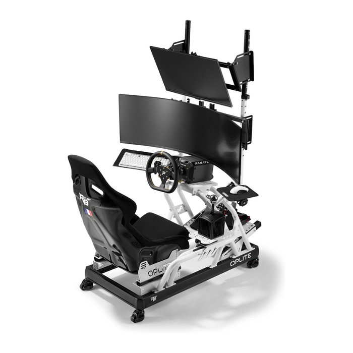 Oplite 101268 Ruedas giratorias con bloqueo para cockpit R8, Negro y Rojo