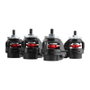 Oplite 101268 Ruedas giratorias con bloqueo para cockpit R8, Negro y Rojo