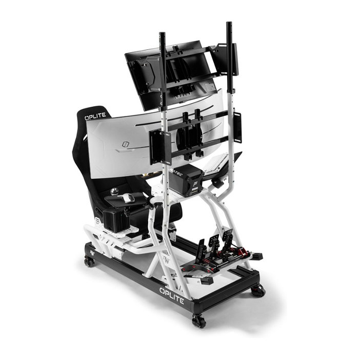 Oplite 101268 Ruedas giratorias con bloqueo para cockpit R8, Negro y Rojo
