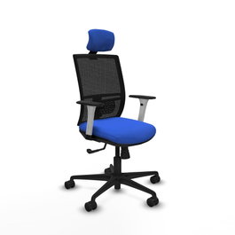 PIQUERAS Y CRESPO Silla de oficina Yunquera con mecanismo Sincro, Azul y Negro
