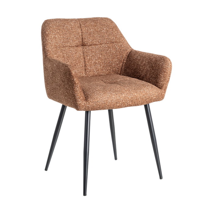 Silla Jaspeado Ocre Tejido-Metal 59 X 54 X 81 cm (Set de 2)