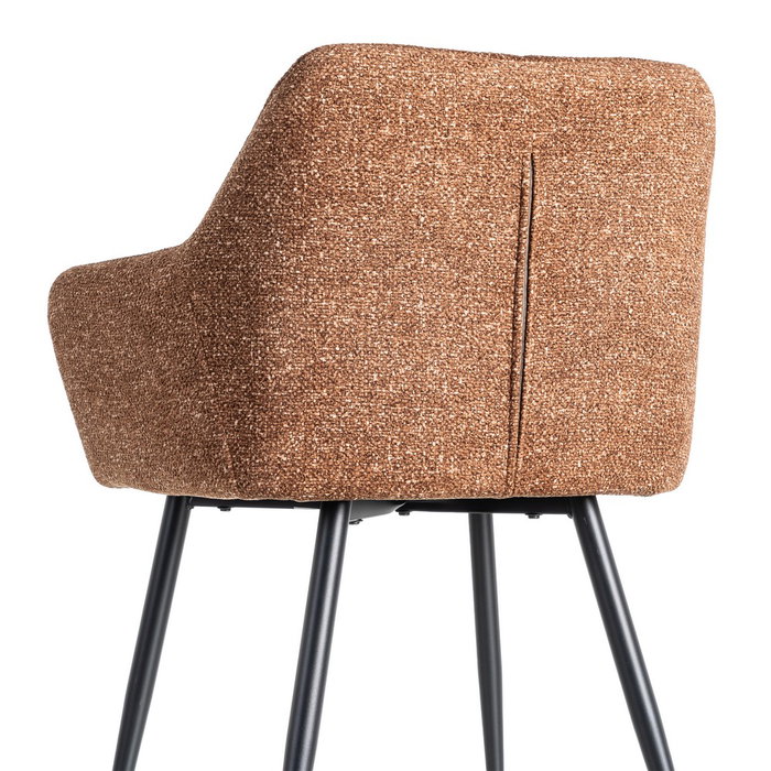 Silla Jaspeado Ocre Tejido-Metal 59 X 54 X 81 cm (Set de 2)