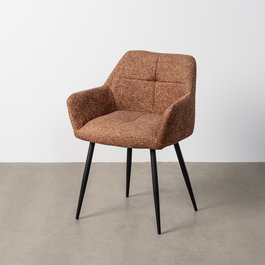 Silla Jaspeado Ocre Tejido-Metal 59 X 54 X 81 cm (Set de 2)