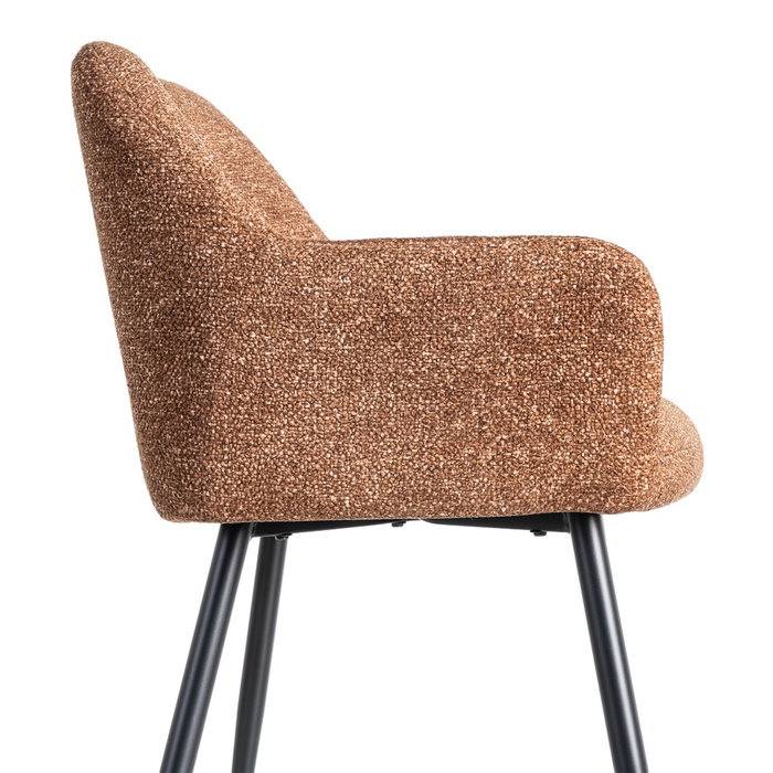 Silla Jaspeado Ocre Tejido-Metal 59 X 54 X 81 cm (Set de 2)