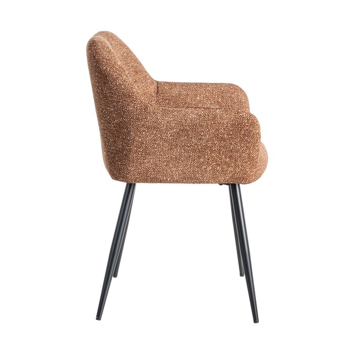 Silla Jaspeado Ocre Tejido-Metal 59 X 54 X 81 cm (Set de 2)