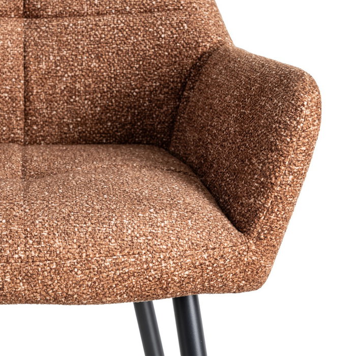 Silla Jaspeado Ocre Tejido-Metal 59 X 54 X 81 cm (Set de 2)