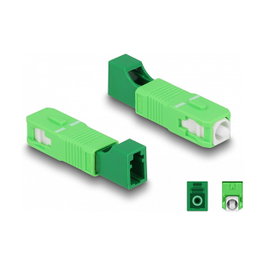 DeLOCK Acoplador híbrido de fibra óptica SC Simplex a LC Simplex verde