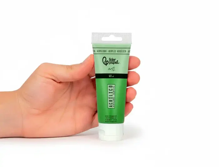 Liderpapel Pintura acrílica verde permanente de 60 ml en tubo de plástico