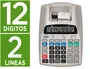 Liderpapel Calculadora Impresora con Pantalla 12 Dígitos Impresión Bicolor Papel 57mm Blanca 225x158x56 mm
