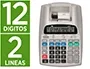 Liderpapel Calculadora Impresora con Pantalla 12 Dígitos Impresión Bicolor Papel 57mm Blanca 225x158x56 mm