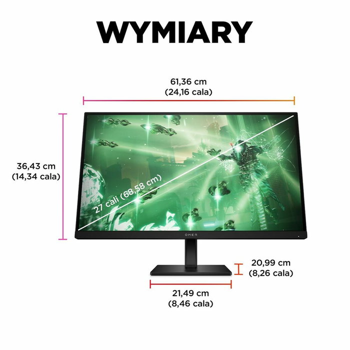 HP OMEN 27q Monitor Gaming 27 pulg. QHD IPS 165 Hz 1 ms Black