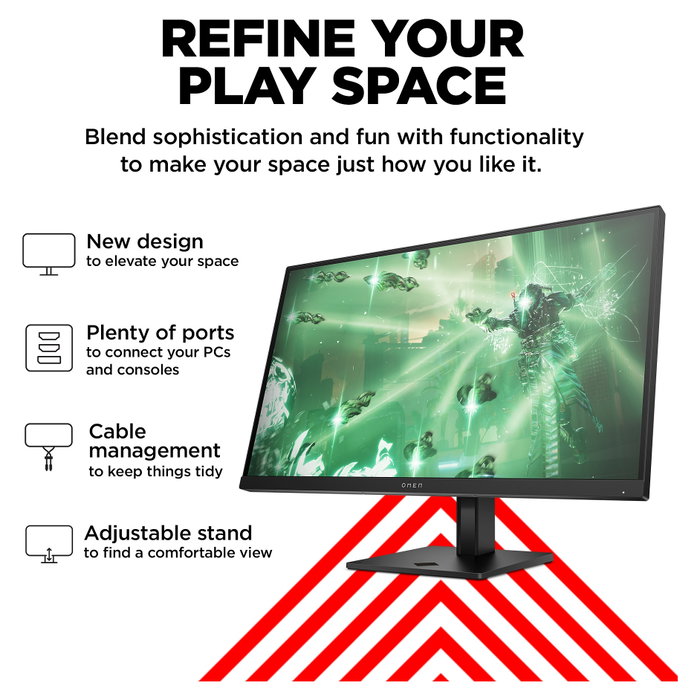 HP OMEN 27q Monitor Gaming 27 pulg. QHD IPS 165 Hz 1 ms Black