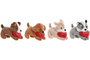 DKD Home Decor Set de 4 Peluches Perro Corazón, San Valentín, Gris y Marrón