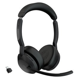Jabra Evolve2 55 Auriculares Inalámbricos Diadema Bluetooth 5.2 para Oficina y Llamadas, Optimizado para Microsoft Teams, Negro, 130 g