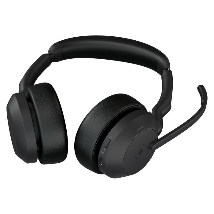 Jabra Evolve2 55 Auriculares Inalámbricos Diadema Bluetooth 5.2 para Oficina y Llamadas, Optimizado para Microsoft Teams, Negro, 130 g