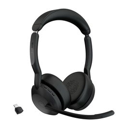 Jabra Evolve2 55 Link380c Auriculares con Cancelación Activa de Ruido y Comodidad Superior para Trabajo Híbrido