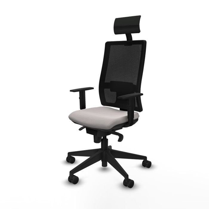 PIQUERAS Y CRESPO Silla de oficina Horna con mecanismo Sincro, Blanco y Negro