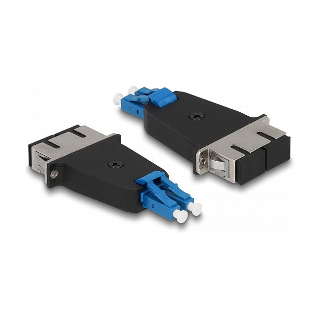 DeLOCK Acoplador híbrido de fibra óptica LC Duplex macho a SC Duplex hembra azul DeLOCK Acoplador híbrido de fibra óptica LC Duplex macho a SC Duplex hembra azul
