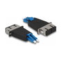 DeLOCK Acoplador híbrido de fibra óptica LC Duplex macho a SC Duplex hembra azul