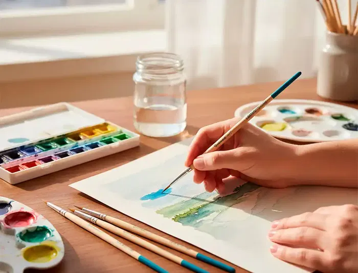 Liderpapel Pincel nº 00 Punta Redonda Pelo Sintetico Certificado FSC para Acrilica y Acuarela